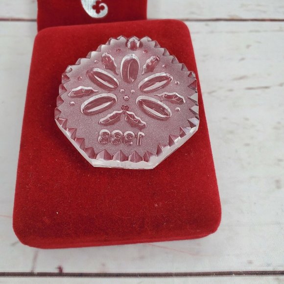 1988 Waterford Crystal 12 Days Christmas 5 Golden Rings Snowflake Ornament - Picture 8 of 12